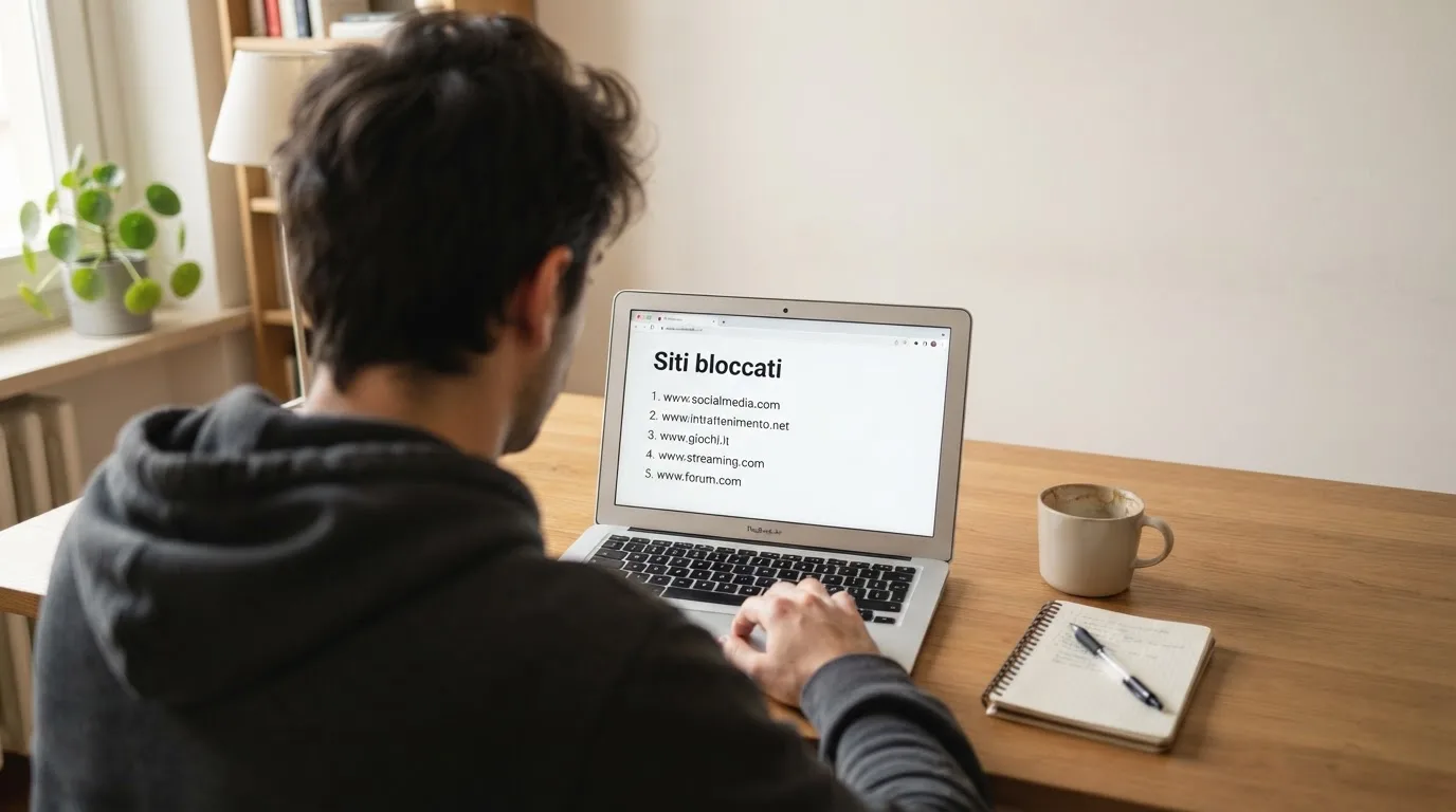 Persona davanti a un portatile che legge una pagina informativa sul gioco online in Italia — big time gaming live casino italia