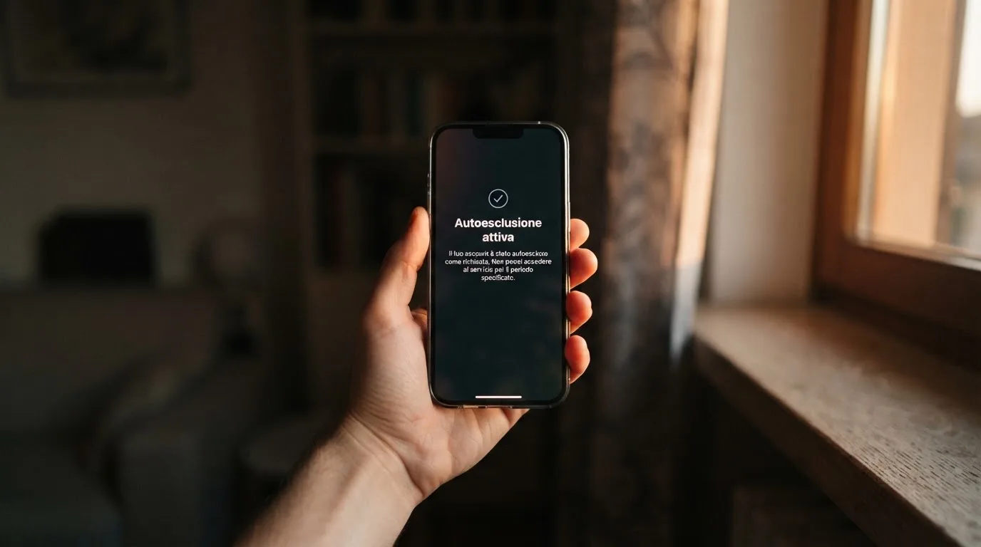Mano che tiene uno smartphone accanto a una finestra, luce serale tranquilla — casino online con cie
